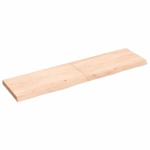 vidaXL kezeletlen tömör tölgyfa fali polc 120x30x(2-4) cm kép