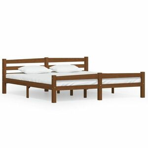 vidaXL mézbarna tömör fenyőfa ágykeret matrac nélkül 180 x 200 cm kép