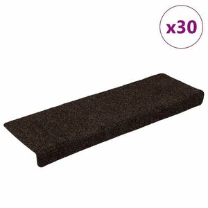 vidaXL 30 db barna öntapadó lépcsőszőnyeg 65x21x4 cm kép