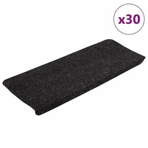 vidaXL 30 db antracitszürke öntapadó lépcsőszőnyeg 65 x 24, 5 x 3, 5 cm kép