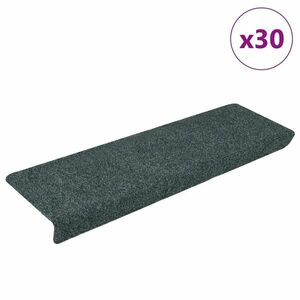 vidaXL 30 db zöld öntapadó lépcsőszőnyeg 65x21x4 cm kép