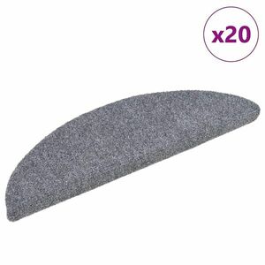 vidaXL 20 db világosszürke öntapadó lépcsőszőnyeg 56 x 17 x 3 cm kép