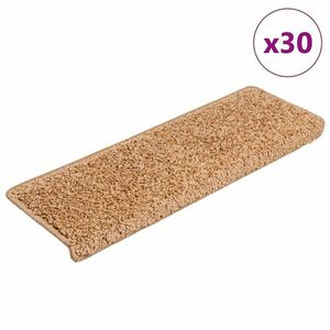 vidaXL 30 db bézs lépcsőszőnyeg 65 x 21 x 4 cm kép