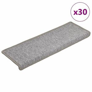 vidaXL 30 db világosszürke lépcsőszőnyeg 65x21x4 cm kép