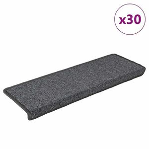 vidaXL 30 db szürke és fekete lépcsőszőnyeg 65 x 21 x 4 cm kép