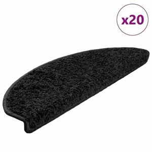 vidaXL 20 db fekete lépcsőszőnyeg 65x21x4 cm kép