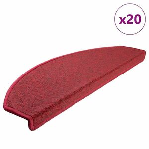 vidaXL 20 db bordeaux piros lépcsőszőnyeg 65x24x4 cm kép