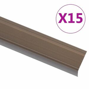 vidaXL 15 db barna L-alakú alumínium lépcsőélvédő 134 cm kép