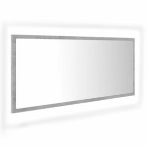 vidaXL betonszürke akril LED-es fürdőszobatükör 100x8, 5x37 cm kép