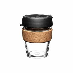 Fekete-barna utazóbögre 340 ml Brew Cork Black M – KeepCup kép