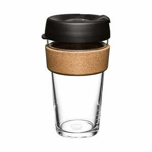 Fekete-barna utazóbögre 454 ml Brew Cork Black L – KeepCup kép