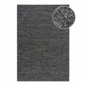 Sötétszürke kézi szövésű gyapjúkeverék szőnyeg 80x150 cm Minerals – Flair Rugs kép