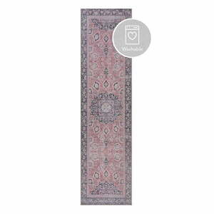 Rózsaszín mosható futószőnyeg 60x230 cm FOLD Somerton – Flair Rugs kép