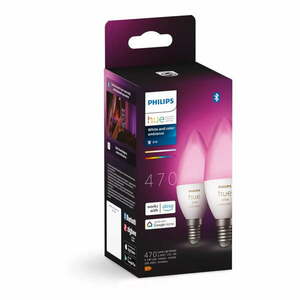 LED okos izzó szett 2 db-os E14, 5 W White and color ambiance – Philips Hue kép