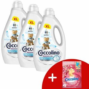 Coccolino Sensitive folyékony Mosógél 3x2, 52L - 189 mosás + Ajánd... kép