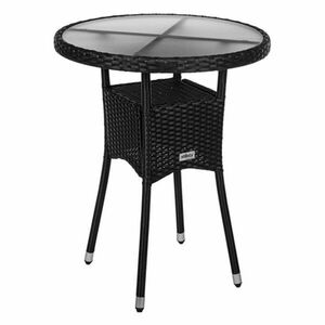 STILISTA Kerti polyrattan asztal 60 x 75 cm fekete kép