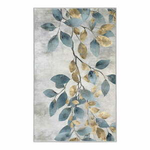 Világoskék-aranyszínű mosható szőnyeg 160x230 cm Golden Leaves – Mila Home kép