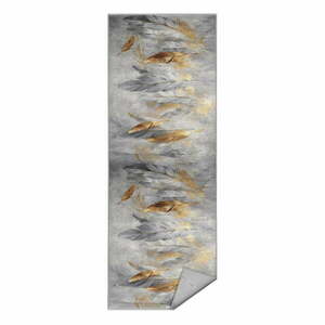 Szürke-aranyszínű mosható futószőnyeg 80x200 cm Golden Feathers – Mila Home kép