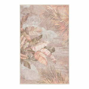 Bézs mosható szőnyeg 80x150 cm Dusty Leaves – Mila Home kép