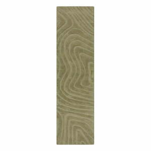 Khaki kézi szövésű gyapjú futószőnyeg 60x230 cm Mesmerise Sage – Flair Rugs kép