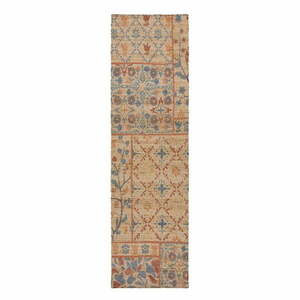 Natúr színű kézi szövésű jutakeverék futószőnyeg 60x230 cm Taylor Patchwork – Flair Rugs kép