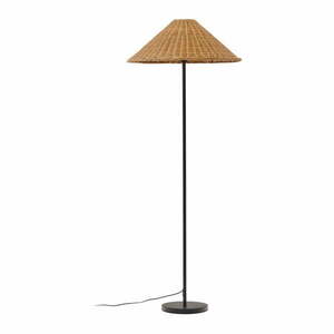 Fekete-natúr színű állólámpa rattan búrával (magasság 154 cm) Urania – Kave Home kép