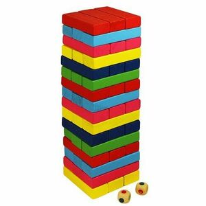 Wood Toys Jenga fatorony, színes kép