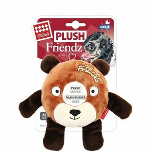 GiGwi Squeaky kutyajáték Plush Friendz mackó, 17 x16 x 2, 5 cm, nyikorogva kép