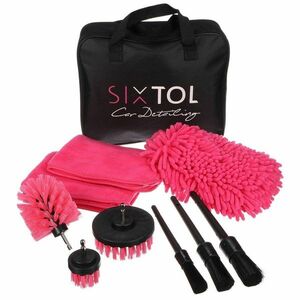 Sixtol CAR DETAILING PINK 9 Multifunkcionális szerszámkészlet autómosáshoz és tisztításhoz, 9 db kép