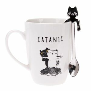 Catanic porcelán bögre fém kanállal, 320 ml kép