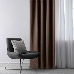 AmeliaHome Blackout Oxford Pleat függöny, sötétbarna, 140 x 245 cm, barna kép