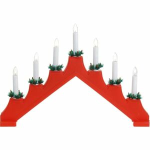 Karácsonyi gyertyadísz Candle Bridge piros, 7 LED kép