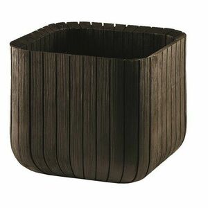 Keter Cube planter Műanyag virágcserép M barna, 30 x 30 x 30 cm kép