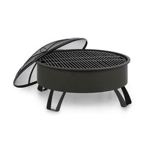 Blumfeldt Oreos, 2 az 1-ben tűzrakó tál és grillező, Ø 75 cm, szikrafogó, Ø 68 cm grill, acél, fekete kép