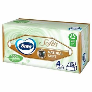 Zewa Softis Natural Soft illatmentes 4 rétegű dobozos Papír zsebk... kép