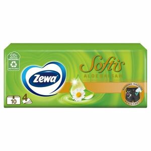 Zewa Softis 4 rétegű Papír zsebkendő - Aloe Balsam 10x9db kép