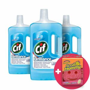 Cif Brilliance Ocean folyékony Tisztítószer 3x1l + Ajándék Scrub... kép