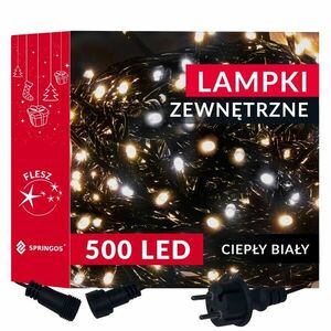 Karácsonyfa égősor 500 LED, 40m karácsonyi fények IP44, meleg+hid... kép