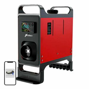 Parking heater HCALORY HC-A02, 8 kW, Diesel, Bluetooth (red) kép