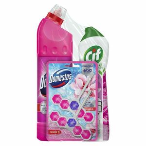 Domestos Fertőtlenítő Pink Fresh 750ml + Cif Pink Súrolókrém 500m... kép