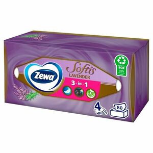 Zewa Softis 4 rétegű dobozos Papír zsebkendő - Lavender 80db kép