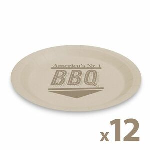 Papírtányér szett - BBQ - 23 cm - 12 db / csomag kép