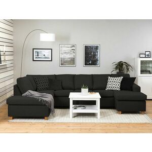 Sarokkanapé Scandinavian Choice C174, Antracit, Tölgy, 92x300x195cm, Lábak: Fa kép