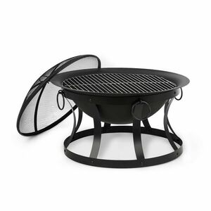 Blumfeldt Pentos, 2 az 1-ben tűzrakóhely és grill, Ø 73 cm, szikrák elleni védelem, Ø 60 cm grill, fekete kép