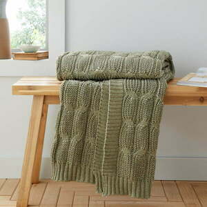 Zöld kötött takaró 130x170 cm Chunky Marl Knit – Catherine Lansfield kép