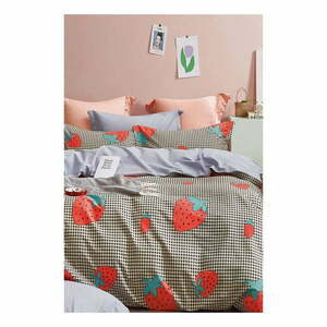 Egyszemélyes-hosszabbított renforcé pamut ágyneműhuzat lepedővel-háromrészes 160x220 cm Strawberry – Mila Home kép