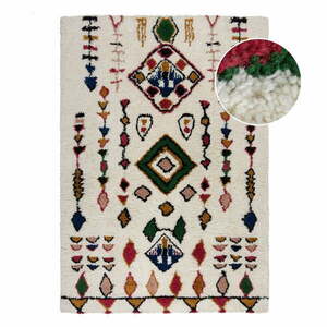 Krémszínű kézi szövésű gyapjú szőnyeg 160x230 cm Moroccan Fes – Flair Rugs kép