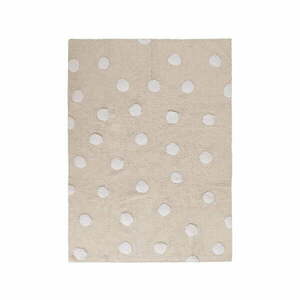 Bézs mosható kézi szövésű pamut gyerek szőnyeg 120x160 cm Polka Dots Beige – Lorena Canals kép