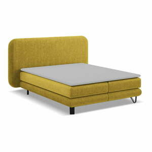 Mustársárga boxspring ágy 180x200 cm Ilima – Makamii kép