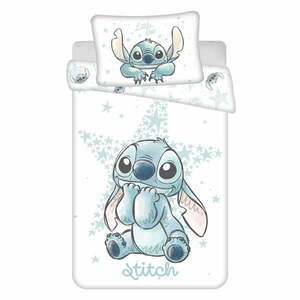 Fehér pamut gyerek ágyneműhuzat babaágyhoz 100x135 cm Lilo and Stitch "White Star" – Jerry Fabrics kép